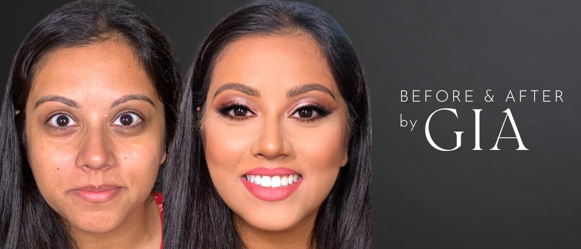 Before and after makeup image by GIA MUA