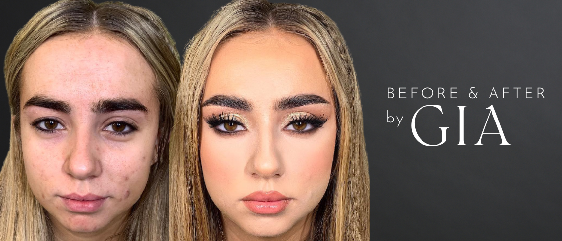 Before and after makeup image by GIA MUA