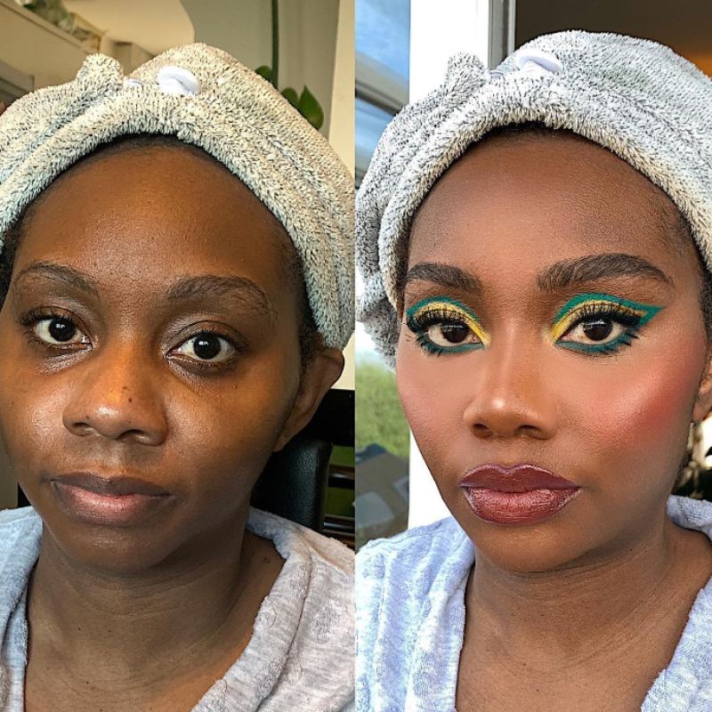 Image of before and after makeup by Gia MUA