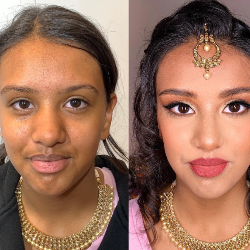 Image of before and after makeup by Gia MUA
