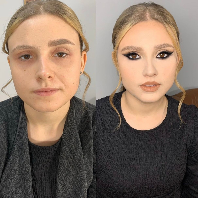 Image of before and after makeup by Gia MUA